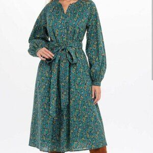 Banjanan Olympia Green Floral Midi Dress L